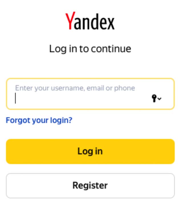 Rastrear la contraseña de la cuenta de Yandex